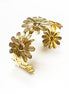 Daisy Flower Cuff Bracelet • 18K Gold Filled • Statement Nature Inspired Open Bangle • Spring Summer Flowers Jewelry • Woman Floral Gift