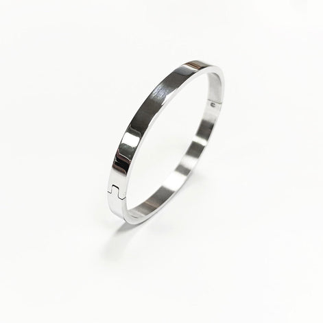 Modern Open Bangle Bracelet • Stainless Steel • Classic Reclosable Bangle • Minimalist Sleek Jewelry • Closable Slim Cuff • Gift for Women