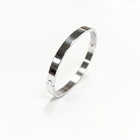 Modern Open Bangle Bracelet • Stainless Steel • Classic Reclosable Bangle • Minimalist Sleek Jewelry • Closable Slim Cuff • Gift for Women