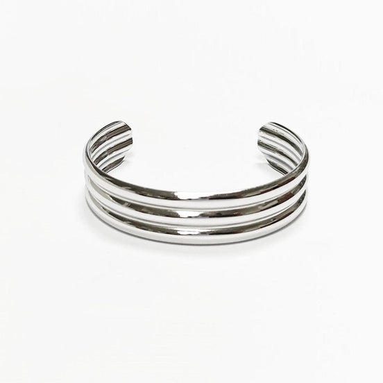 Triple Row Cuff • Stainless Steel • Modern Open Bangle