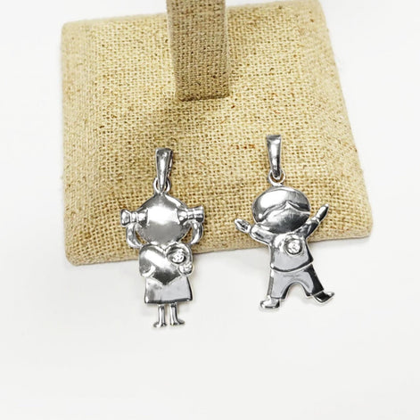 Boy and Girl Sterling Silver Pendant, Future Mother, Mother-to-Be, Mom, expectant, birth, newborn, pregnancy maternity, Baby Shower Jewelry