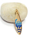 Ocean wave surfboard pendant • 18k gold plated • surfer jewelry gift • blue waves charm necklace