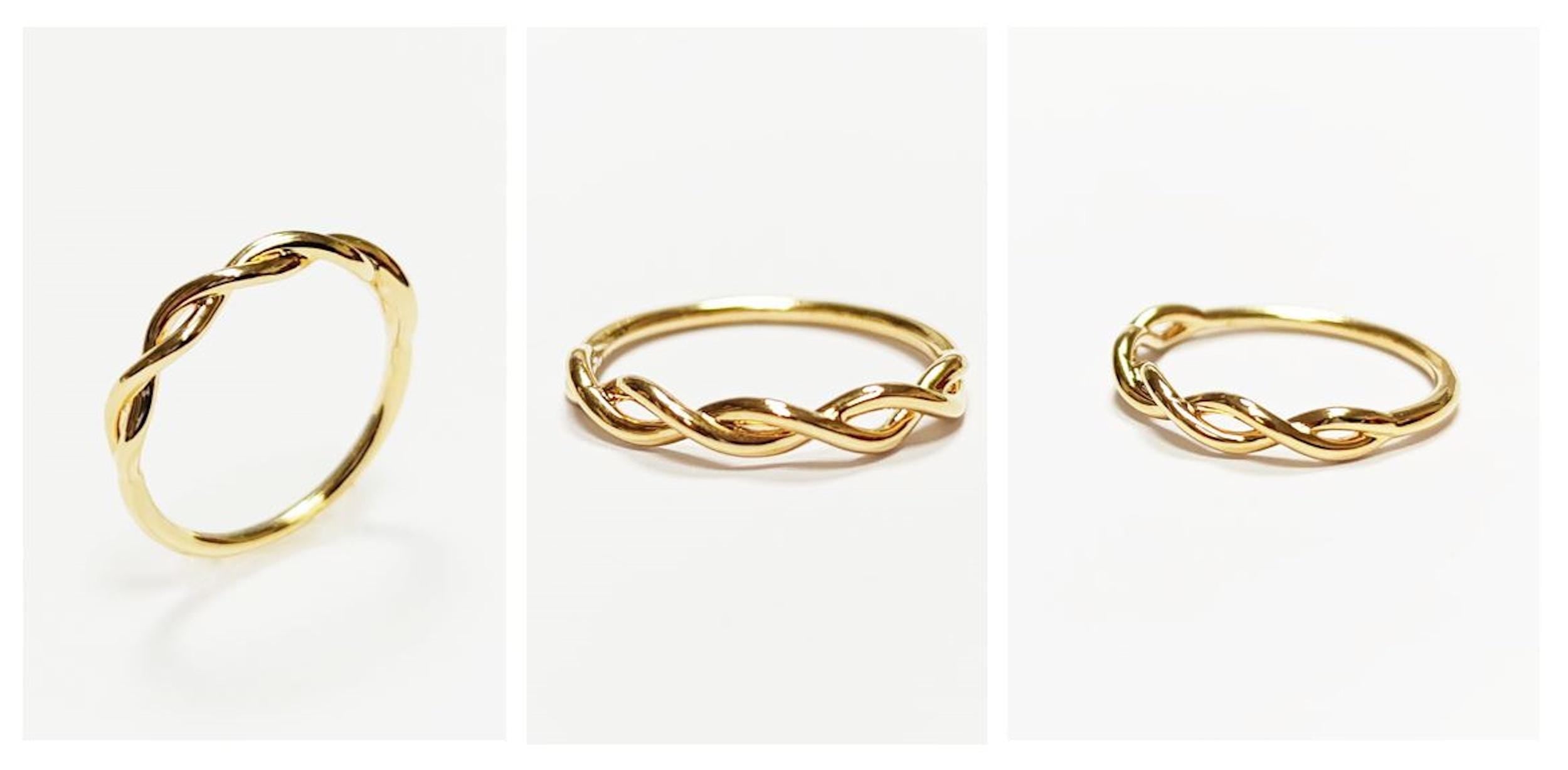 18K Gold Plated Celtic Braided Ring, Irish Promise Wedding Band