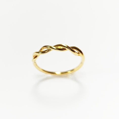 18K Gold Plated Celtic Braided Ring, Irish Promise Wedding Band