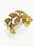 18K Gold Filled Ginkgo Leaf Cuff Bracelet • Nature Inspired Bangle