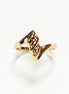 Gold Plated Wave Ring • Textured Crest Design, Stackable Band