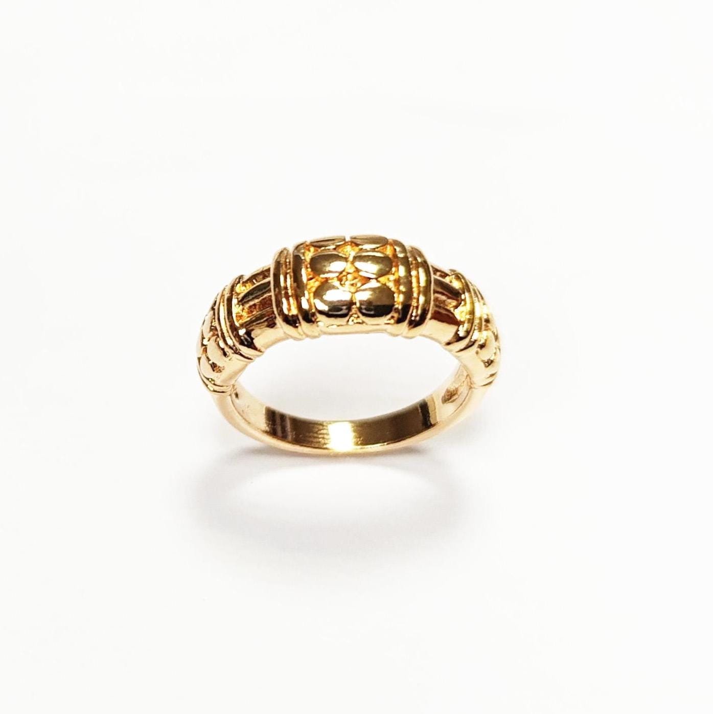 18K Gold Plated Tribal Band Ring, Celtic Tattoo Jewel