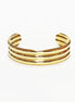 Triple Row Gold Cuff • 18K Gold Filled • Modern Stacked Three Rows Band Lines Open Bangle • Statement Minimalist Jewelry • Gift for Women