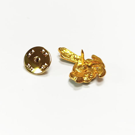 Green Enamel Sparrow Pin • Gilding Gold Bird Brooch