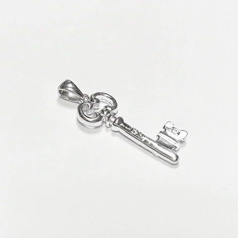 KEY Pendant - Sterling Silver - Love KEY - Small jewelry, Promise Love Charm, Silver Key Charm, Silver Tiny Key Pendant