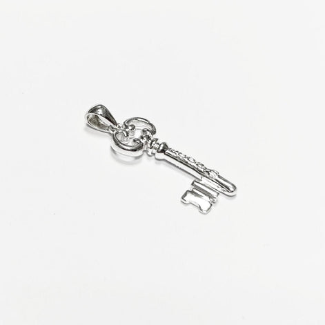 KEY Pendant - Sterling Silver - Love KEY - Small jewelry, Promise Love Charm, Silver Key Charm, Silver Tiny Key Pendant