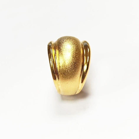 Handmade 18K Gold Plated Dome Ring • Stardust Texture, Wide Band