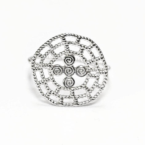 Bague Argent 925 cercle avec motif nordique, bijou Style Nordique.