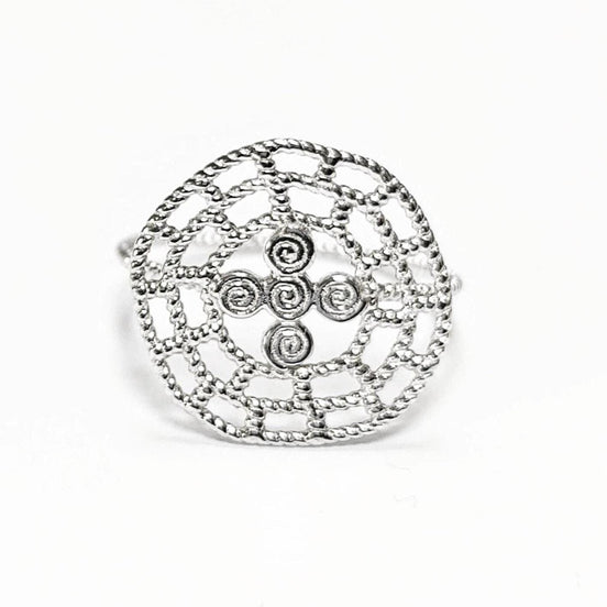 Bague Argent 925 cercle avec motif nordique, bijou Style Nordique.