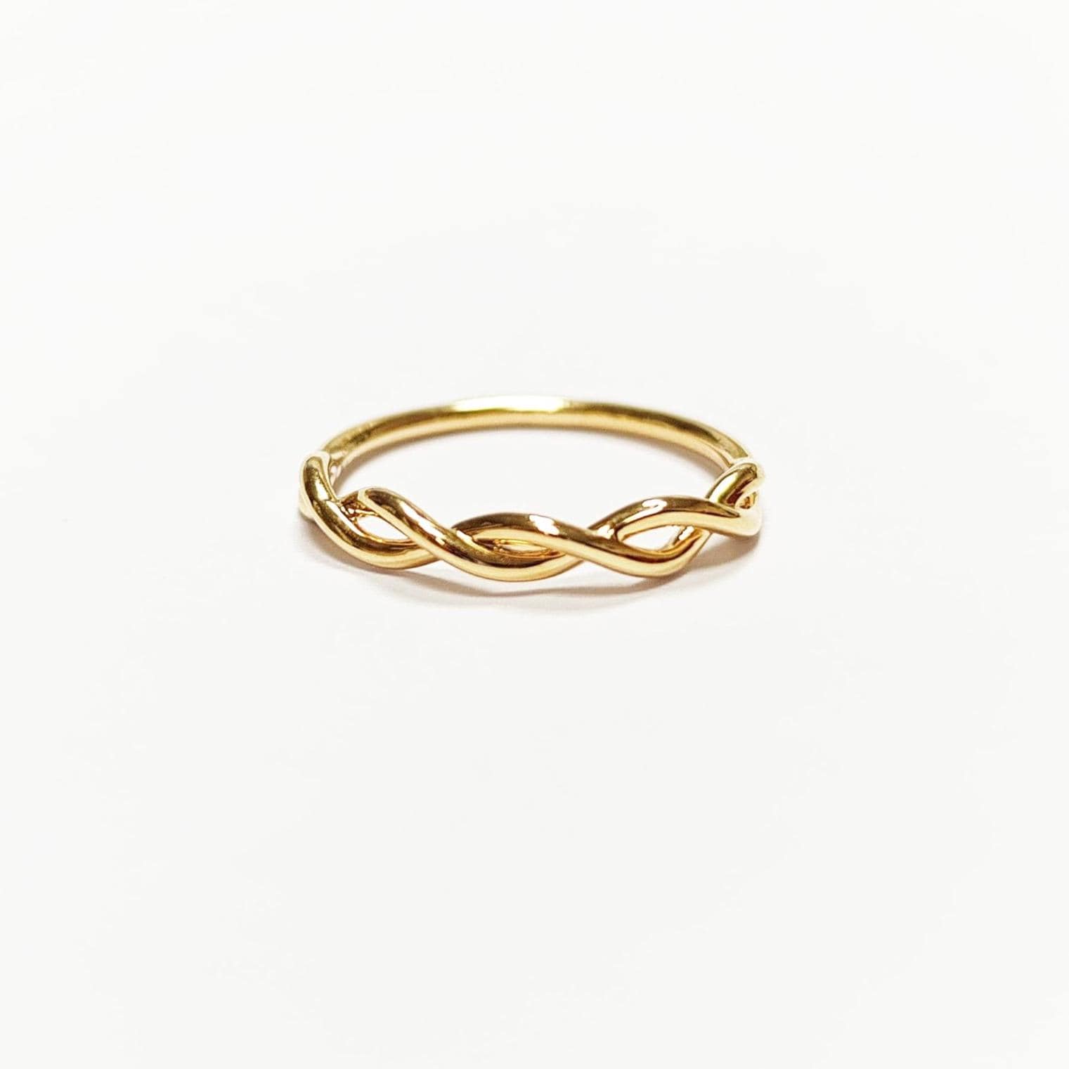 18K Gold Plated Celtic Braided Ring, Irish Promise Wedding Band