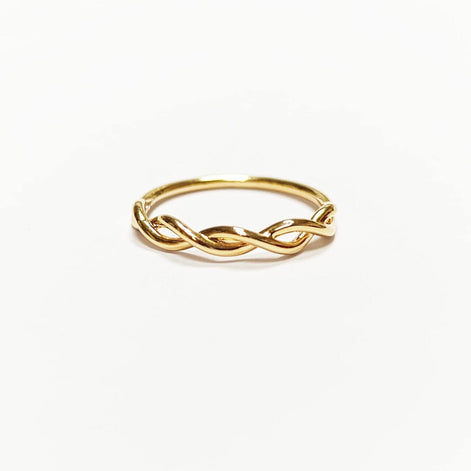 18K Gold Plated Celtic Braided Ring, Irish Promise Wedding Band