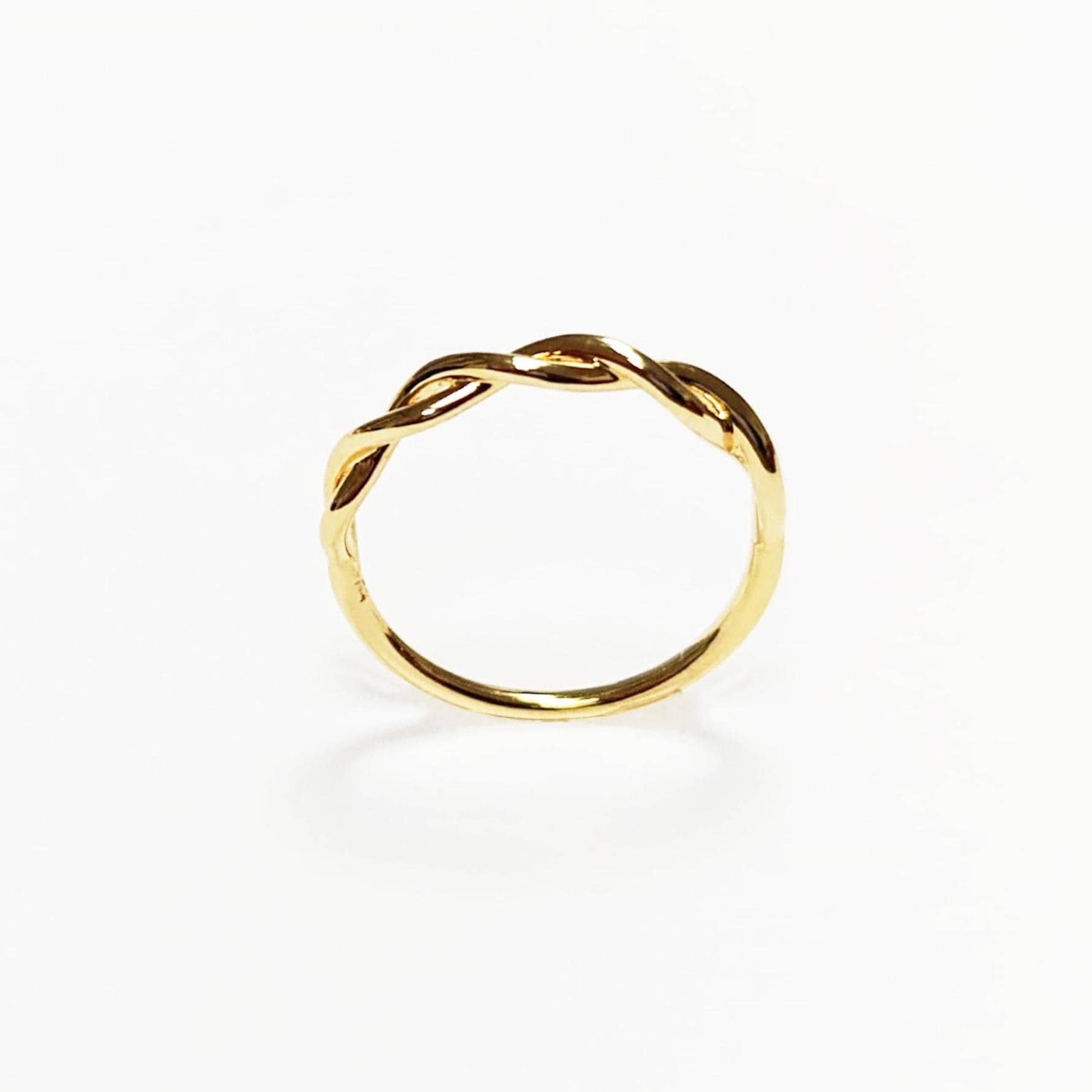 18K Gold Plated Celtic Braided Ring, Irish Promise Wedding Band