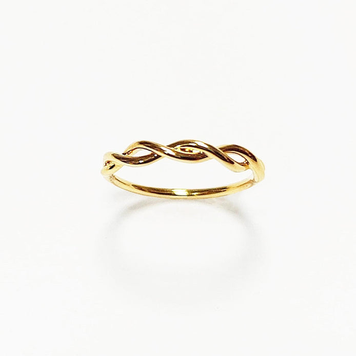 18K Gold Plated Celtic Braided Ring, Irish Promise Wedding Band