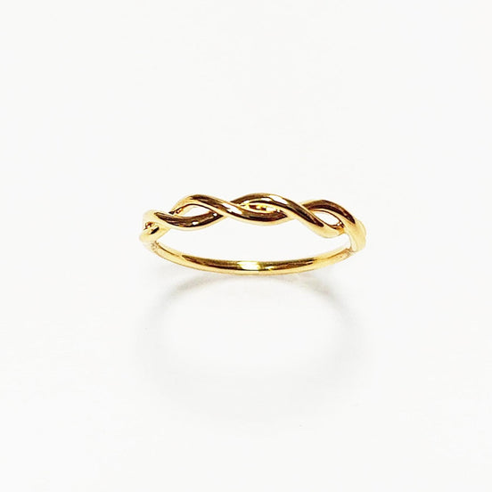 18K Gold Plated Celtic Braided Ring, Irish Promise Wedding Band