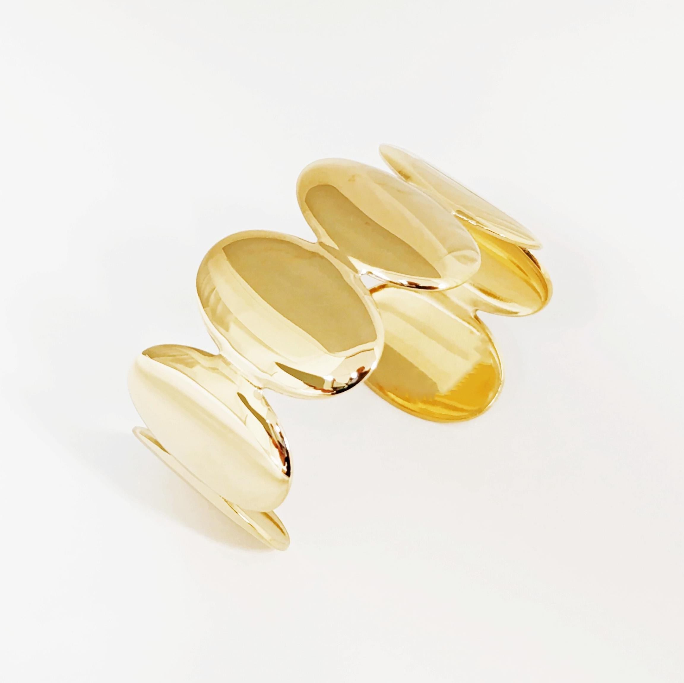 18K Gold Filled Disc Cuff Bracelet • Minimalist Handmade Bangle