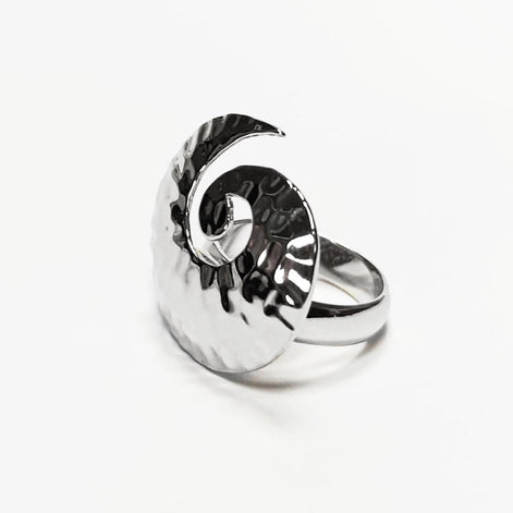 925 Hammered Ring, Sterling Silver, Oval Armor Ring, Dimpled Textured Ring, Designer Modern Ring, Minimalist Ring, gift idea Jewelry