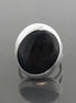 Black stone Ring, Sterling Silver, Genuine Black Onyx gemstone, unique modern shape design jewelry