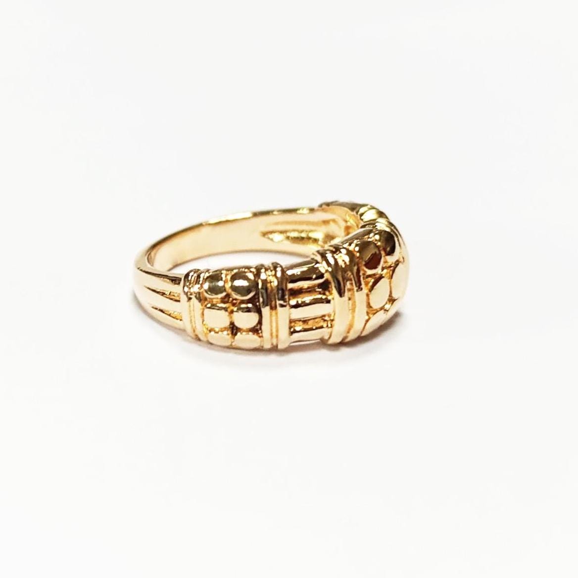 18K Gold Plated Tribal Band Ring, Celtic Tattoo Jewel