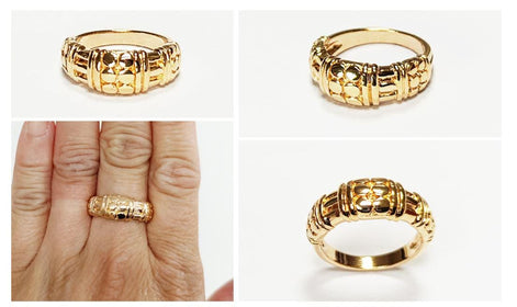 18K Gold Plated Tribal Band Ring, Celtic Tattoo Jewel