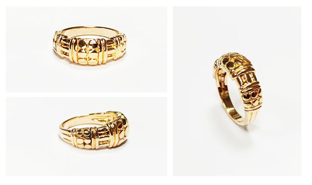 18K Gold Plated Tribal Band Ring, Celtic Tattoo Jewel