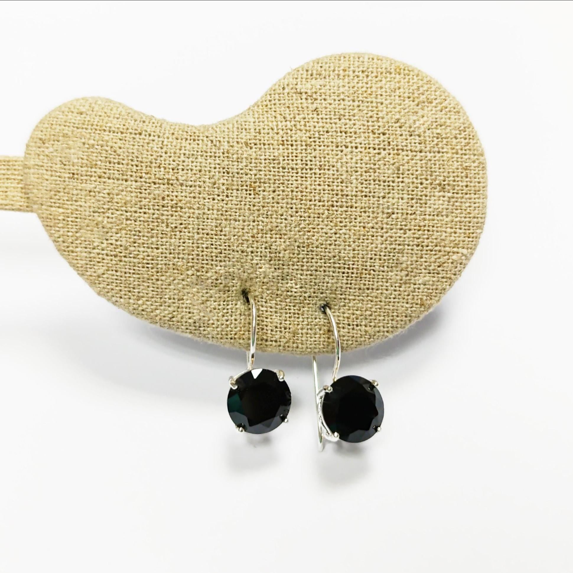 Diamond Drop Earrings • Sterling Silver Hook Earrings • Elegant Everyday Minimalist Jewelry • Gift for Her