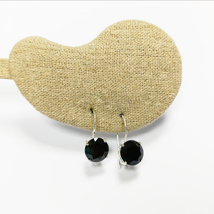Diamond Drop Earrings • Sterling Silver Hook Earrings • Elegant Everyday Minimalist Jewelry • Gift for Her