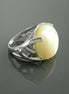 Modern Shell Ring, Sterling Silver, GENUINE Round White Mother of Pearl, Unique Designer Ring, Pearl Jewelry, Original Stone Ring