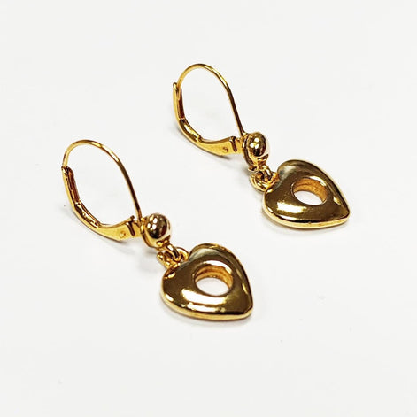 Gold Heart Donut Drop Earrings by KRAMIKE • 18K Gold-Plated • Timeless Love Jewelry for a Chic Look • Romantic Lovely Gift for Her • KR519