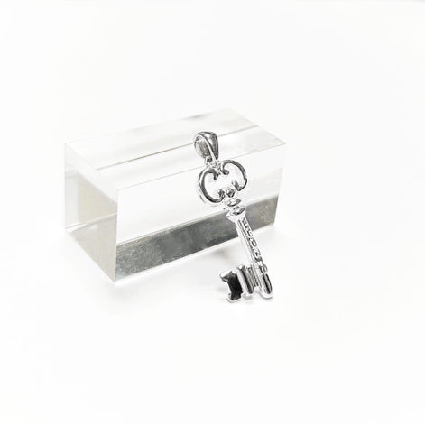 KEY Pendant - Sterling Silver - Love KEY - Small jewelry, Promise Love Charm, Silver Key Charm, Silver Tiny Key Pendant