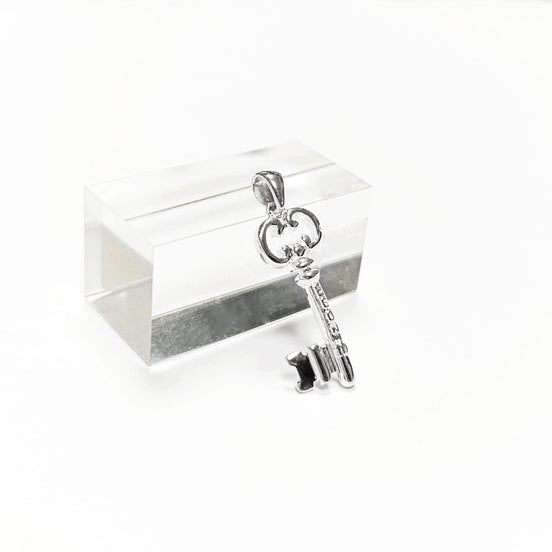 KEY Pendant - Sterling Silver - Love KEY - Small jewelry, Promise Love Charm, Silver Key Charm, Silver Tiny Key Pendant