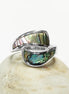 Paua Shell Ring, Sterling Silver Wave Ring, MOP Jewelry