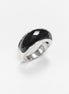 Faceted Onyx Ring by KRAMIKE • Sterling Silver • Modern & Elegant Black Stone Band • Perfect for a Sophisticated Look • Gift for Her • KR030