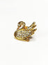 Swan Pin • Gold Crystal Brooch • Bird Lover Gift