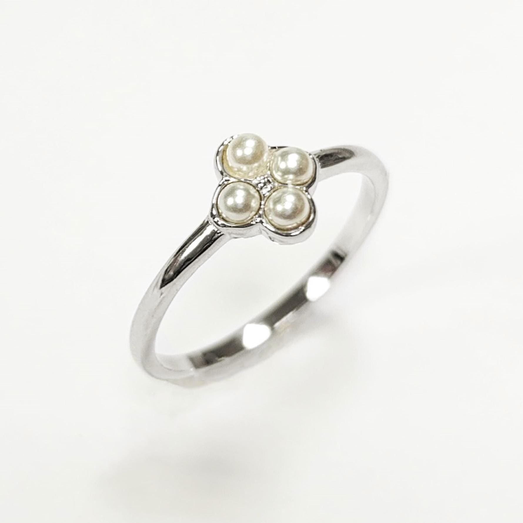 Shiny Sterling Silver Beaded Ring, Dainty Minimalist Band