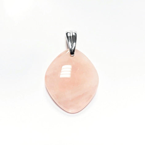Genuine Oval Quartz PENDANT, Sterling Silver and Natural Rose Quartz Pendant, Veined Pink Stone, Gemstone Birthstone, Stunning Quartz.