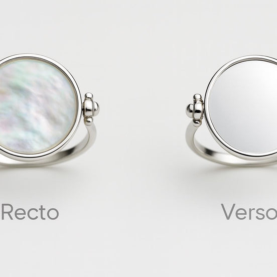 Sterling Silver Round Ring • Genuine Mother of Pearl Rotating Disc