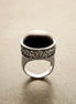 Onyx Ring, Sterling Silver, Signet Ring, Round Stone Black Onyx Gemstone, Gothic, Unisex Man and Woman Jewelry