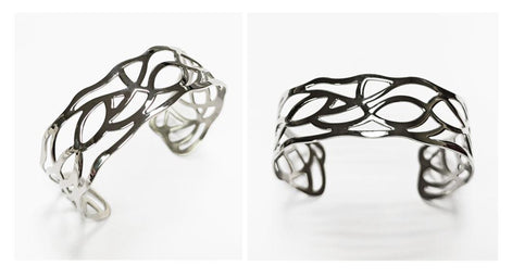 Botanical Filigree Cuff • Stainless Steel Leaf Bracelet