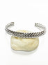 Braided Bangle Bracelet • Stainless Steel • Twisted Rope Open Rigid Cuff • Modern Unisex Jewelry • Light Slim Cuff • Gift for Her or Him