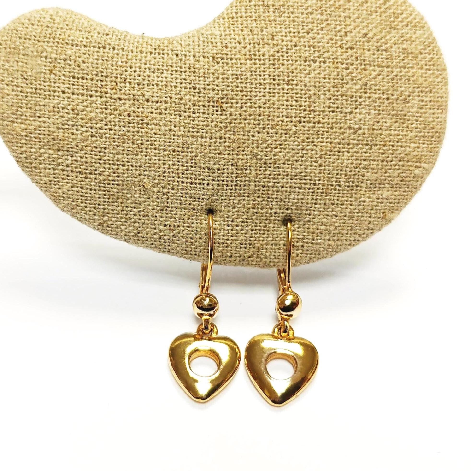 Gold Heart Donut Drop Earrings by KRAMIKE • 18K Gold-Plated • Timeless Love Jewelry for a Chic Look • Romantic Lovely Gift for Her • KR519