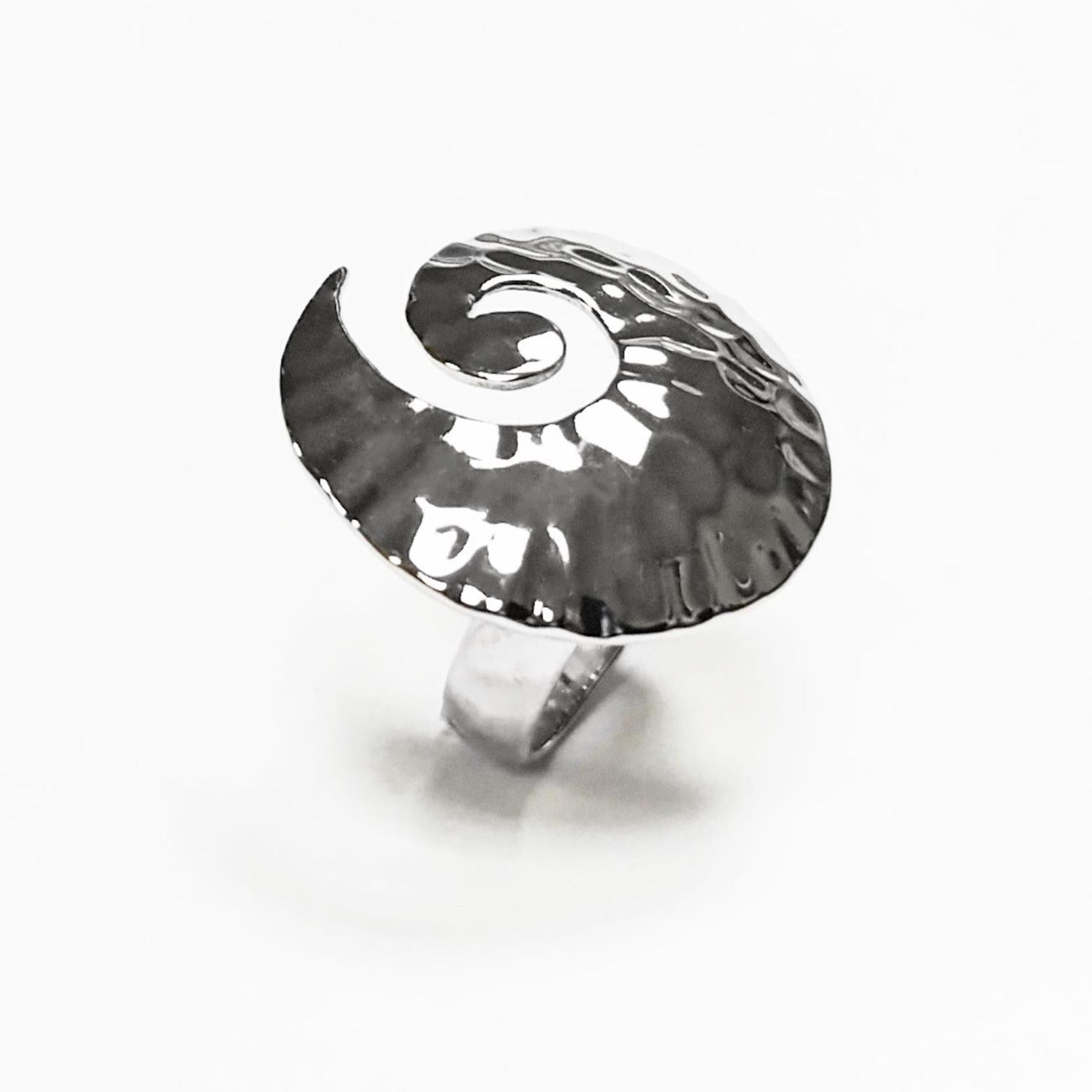 925 Hammered Ring, Sterling Silver, Oval Armor Ring, Dimpled Textured Ring, Designer Modern Ring, Minimalist Ring, gift idea Jewelry