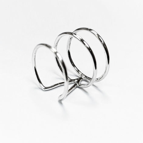 Chevron cuff ring, sterling silver, wide spike open band, modern triangle, minimalist armor ring, delta arrow point sharp, V peak ring