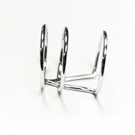 Chevron cuff ring, sterling silver, wide spike open band, modern triangle, minimalist armor ring, delta arrow point sharp, V peak ring