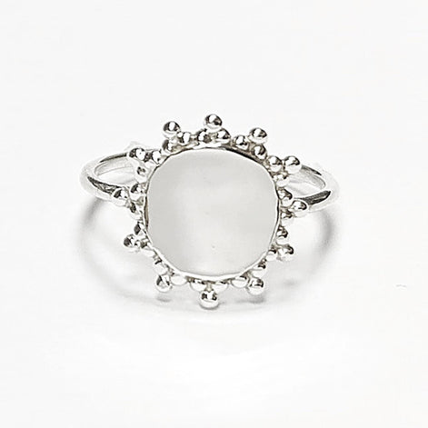 Shinning Sun Ring, Sterling Silver, Sun Round Ring, Dainty Sunflower Ring, Engraving Ring, Personalized Engravable Ring, Initial Name Ring