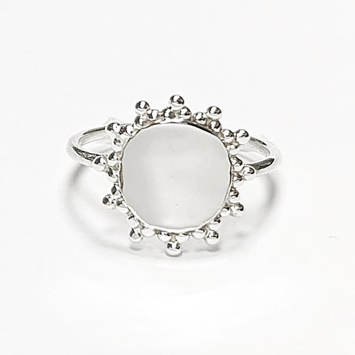 Shinning Sun Ring, Sterling Silver, Sun Round Ring, Dainty Sunflower Ring, Engraving Ring, Personalized Engravable Ring, Initial Name Ring